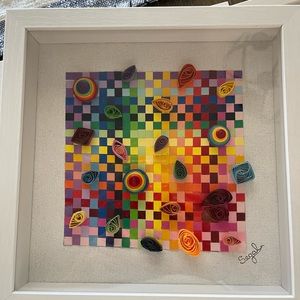 9 x 9 original quill piece of artwork